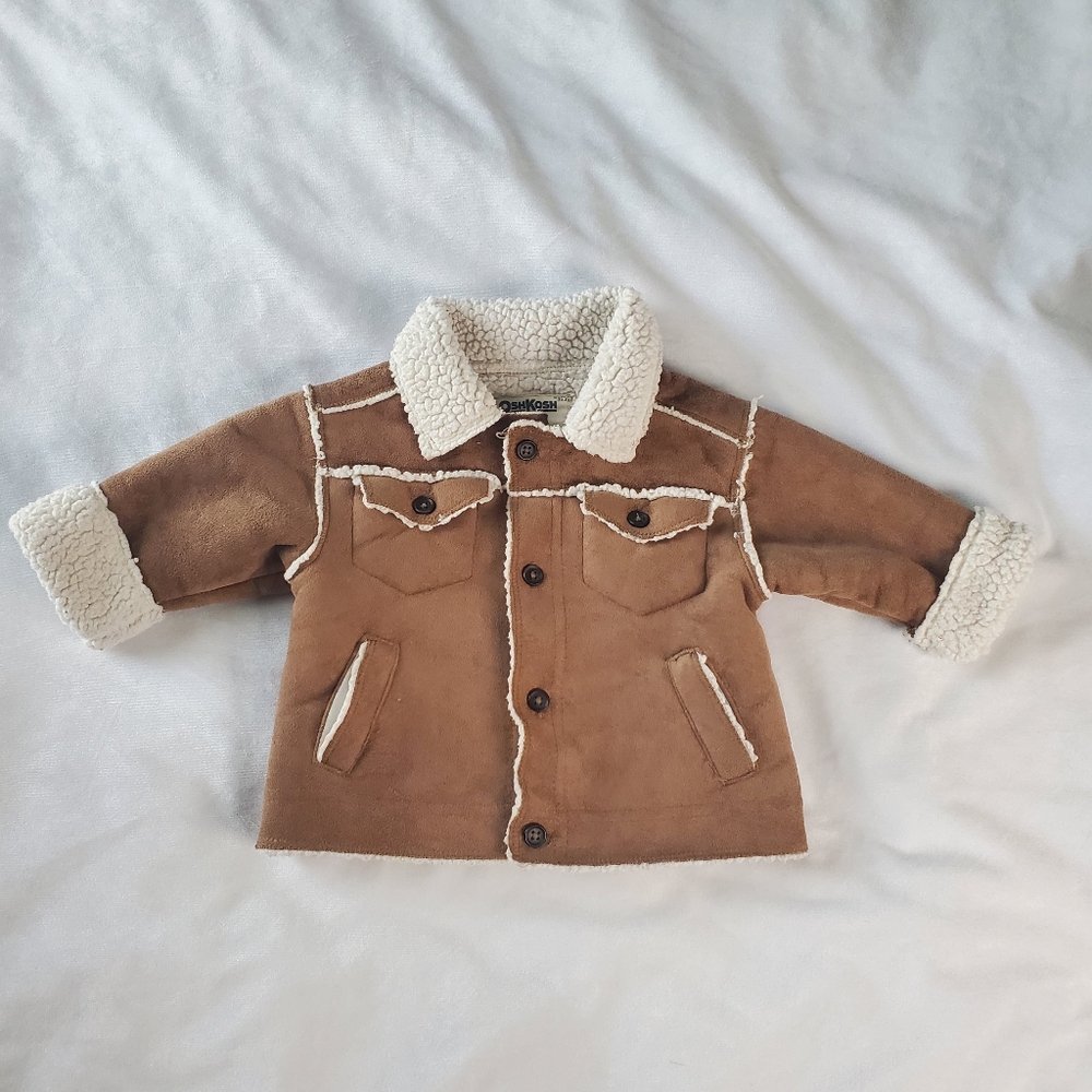 Carter's Oshkosh Baby Faux Suede Button Up Jacket Unisex 3 months
